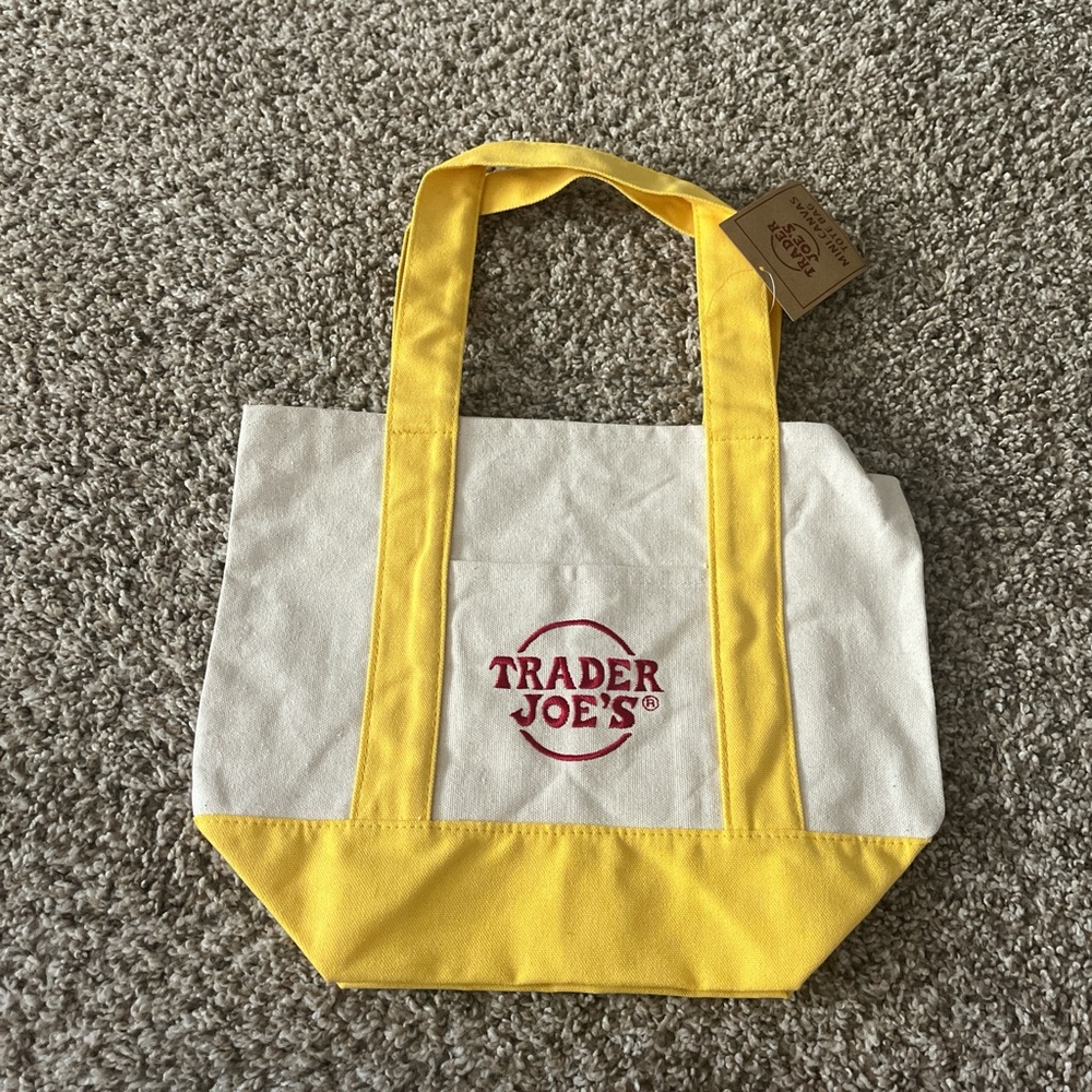 Trader Joe’s Yellow and White Tote Bag